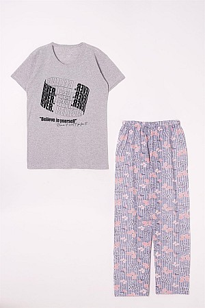 Fashıon 2931 Kadın Yetıskın Baskılı Pijama Takımı