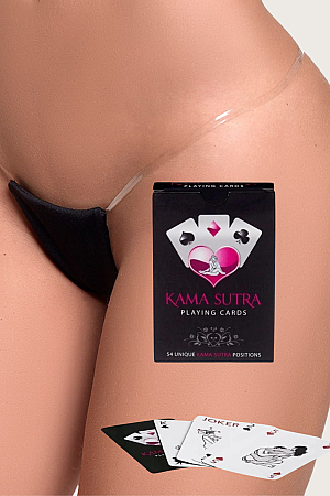 Sexi Görselli Oyun Kartı Kama Sutra Kenarları Şeffaf Strin-Tanga Külot  BK1107