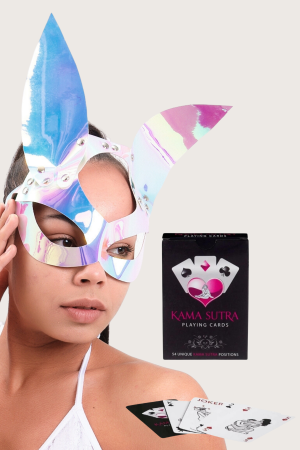 Sexi Görselli Oyun Kartı Kama Sutra gri Maske İkili Set model BK1091