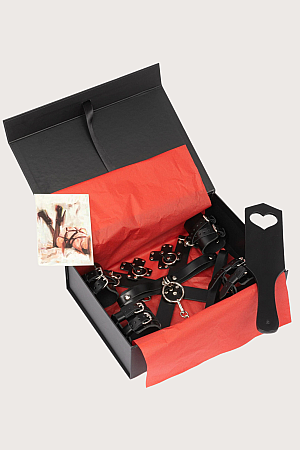 5li Fantezi Siyah Harness Deri Set Özel Tasarım Premium Model 800715S