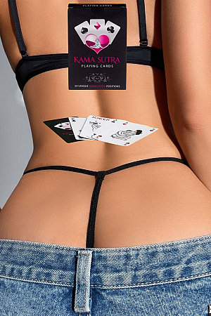 Sexi Görselli Oyun Kartı Kama Sutra  Fantezi Tanga Külot İkili Semodelt BK1029