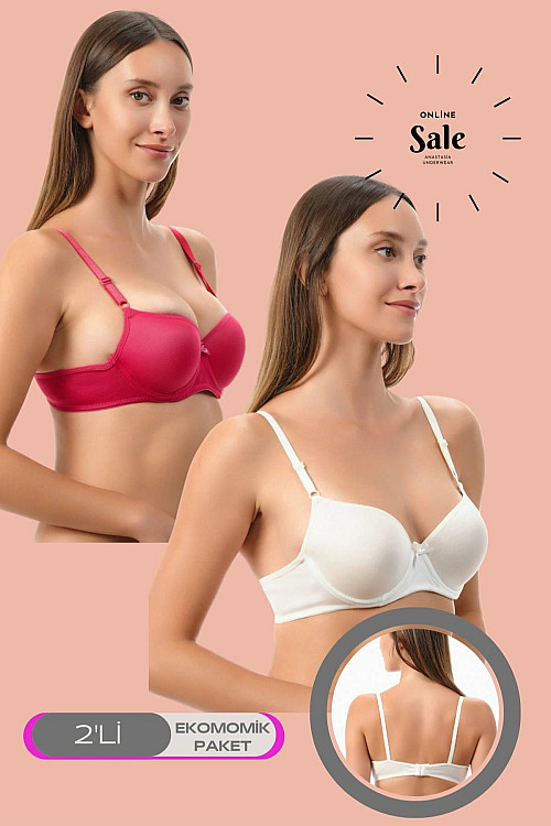 Hollow 2 Pack Monocup Micro Women's Daily Bra 2039BK-B