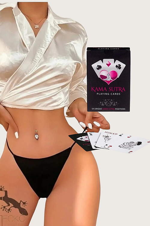 Sexi Görselli Oyun Kartı Kama Sutra  Tanga Külot İkili Setmodel BK1030