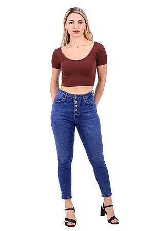 Önü 5 Düğmeli Skinny Kot Pantolon 755-06-(26-31)