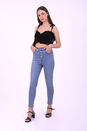 Önü 5 Düğmeli Skinny Kot Pantolon 755-15-(28-33)